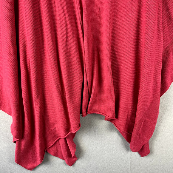 J Jill Cape Wrap Shawl Womens One Size Pink Cotton Blend Knit Colorful Casual - Picture 10 of 12